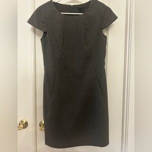 Theory Wool Gray Cap Sleeve Dress